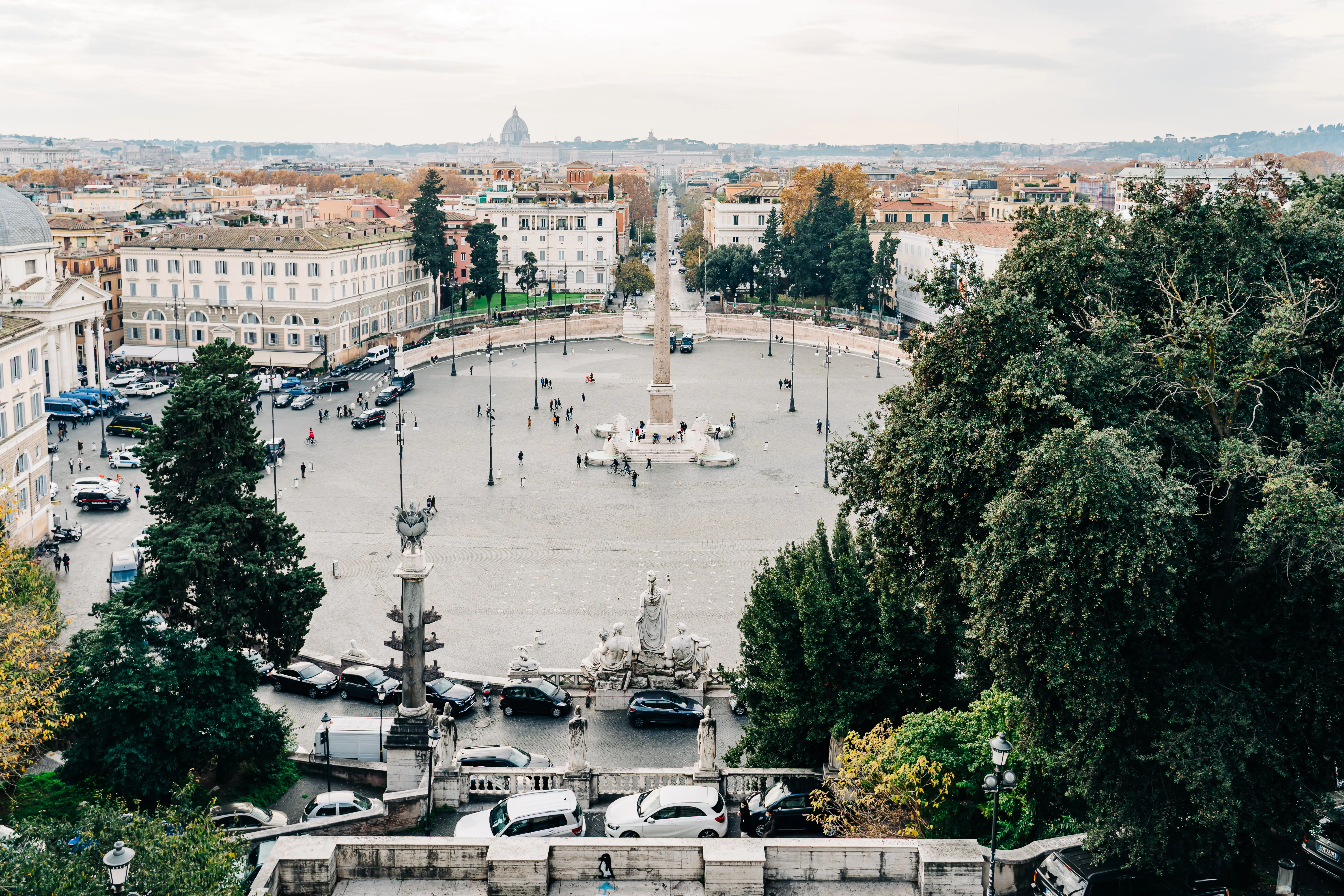 View from Pincio Hill in Rome, Italy