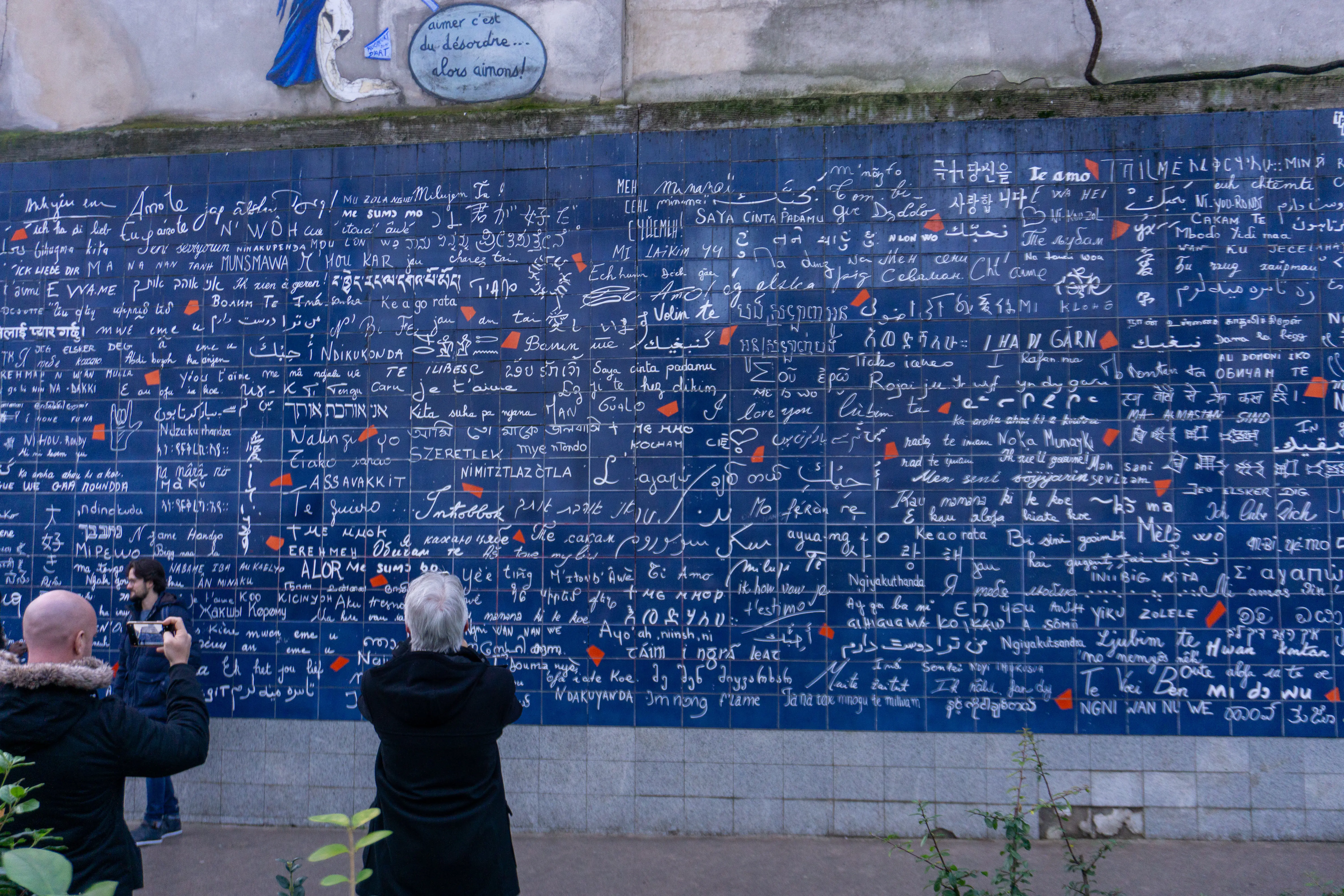 Lovers' wall in Montmartre, Paris, France