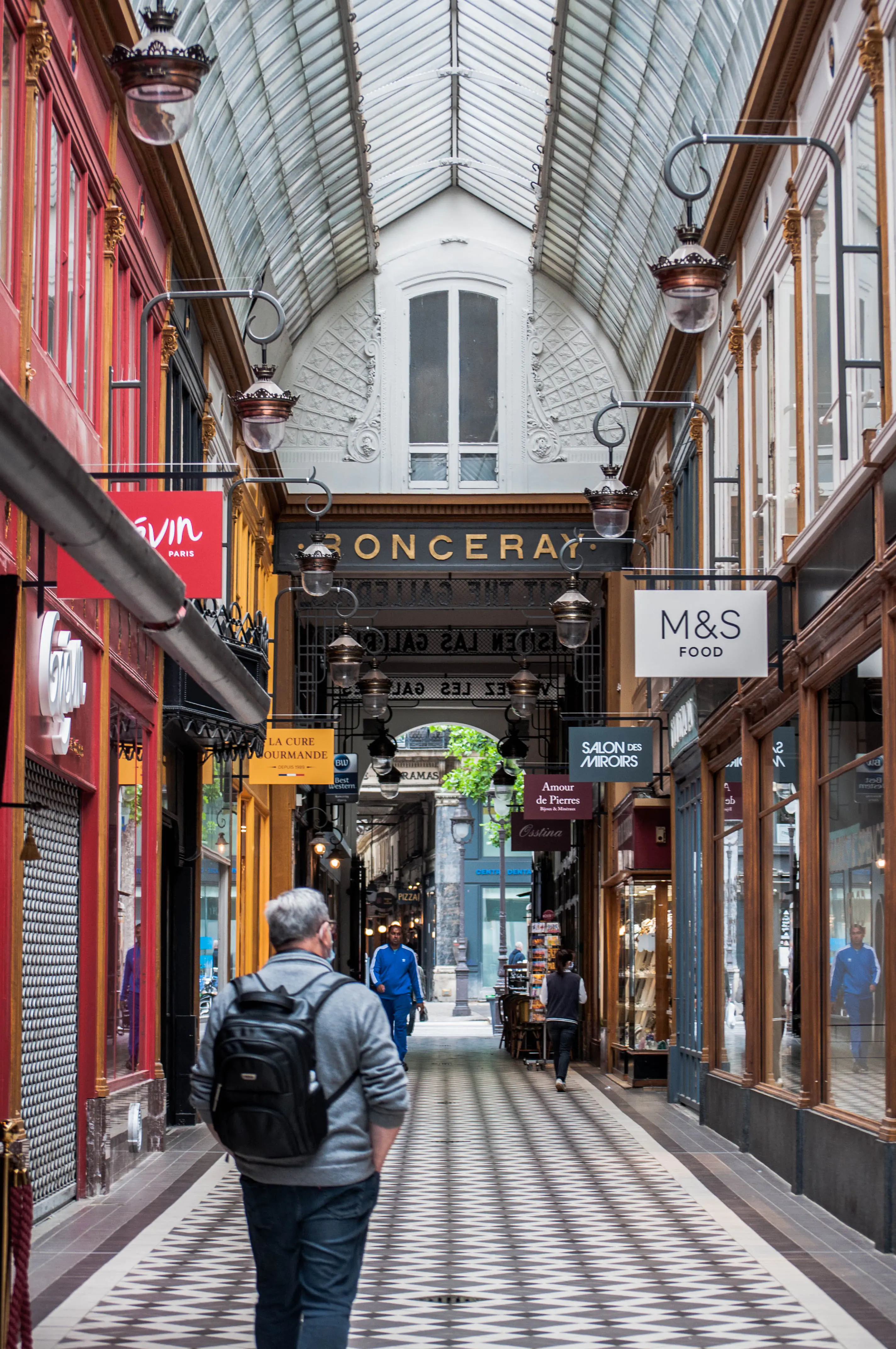 Unique covered passage in Paris, France